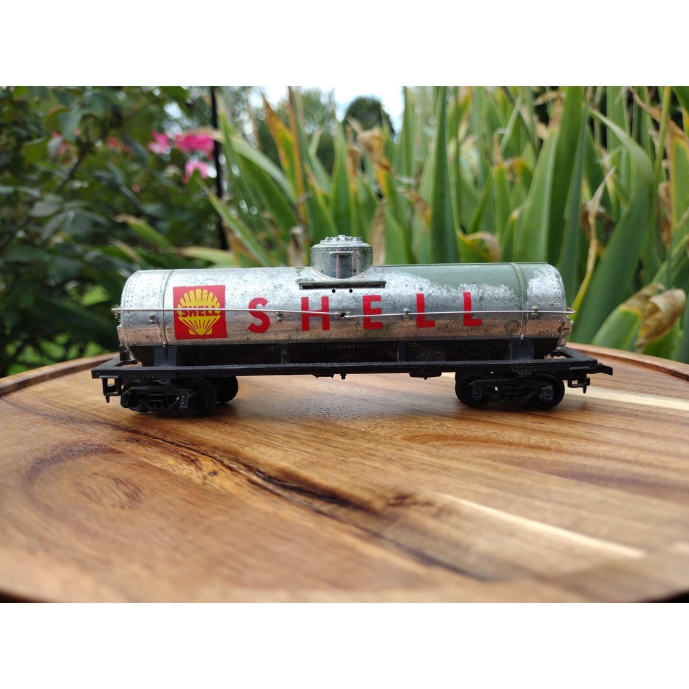 Tyco Shell Oil Gas Tank Car Tanker Chrome Silver Route Scale Model Train Railway